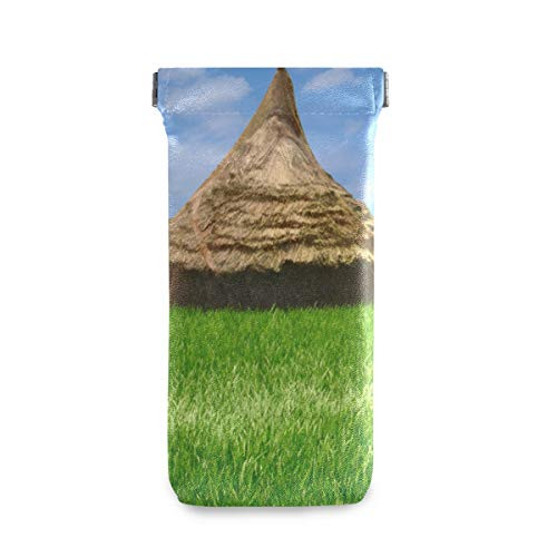 Eyeglasses Pouch Sunglasses Case Multiuse Goggles Bag Portable Holder gift Green Grass Hut Rice Field Blue Sky Clouds