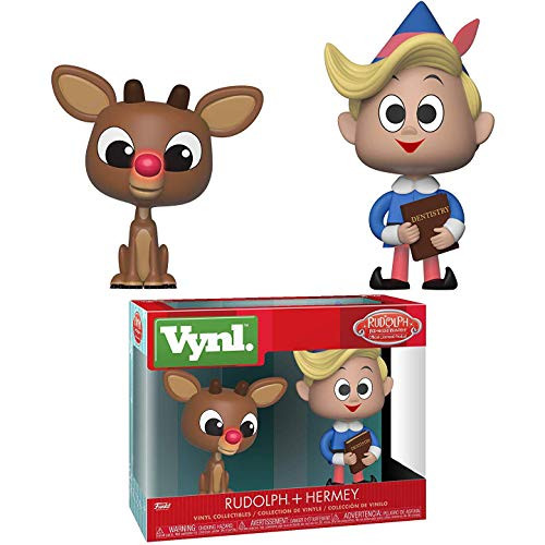 Funko Rudolph & Hermey: Rudolph The Red Nosed Reindeer x Vynl. Vinyl Figure Set + 1 American Cartoon Themed Trading Card Bundle [34550]