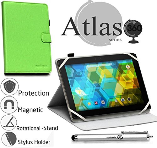 Navitech Green 360 Rotational Case Cover Compatible with The BTC Flame UK Quad Core 7" Tablet