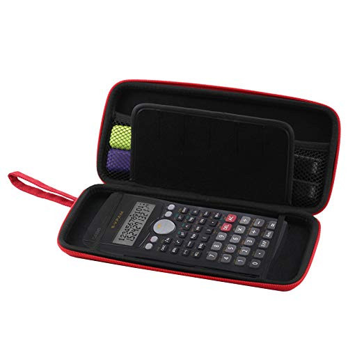 Navitech Red Graphics Calculator Hard Case/Cover with Storage Pouch Compatible with The Casio FX-7400GII-LC-EH