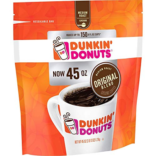 Dunkin' Donuts Original Medium Roast Blend Coffee, 1Pack (40oz Each) Qfklc Dunkin' Donuts Original Medium Roast Blend Coffee, 1Pack (40oz Each) Qfklc