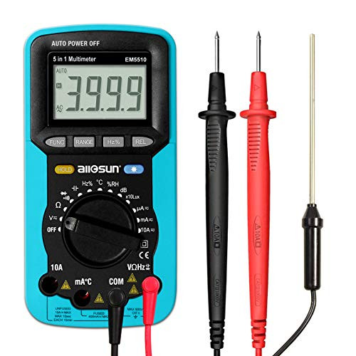 ALLOSUN Portable Autorange Digital Multimeter AC DC Volt Lux Meter Sound Temp Humidy Tester DMM