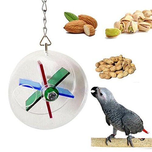 LIANCHI Parrot Creative Foraging Systems Foraging Wheel Bird Intelligence Growth Cage Acrylic Box Toys -A-