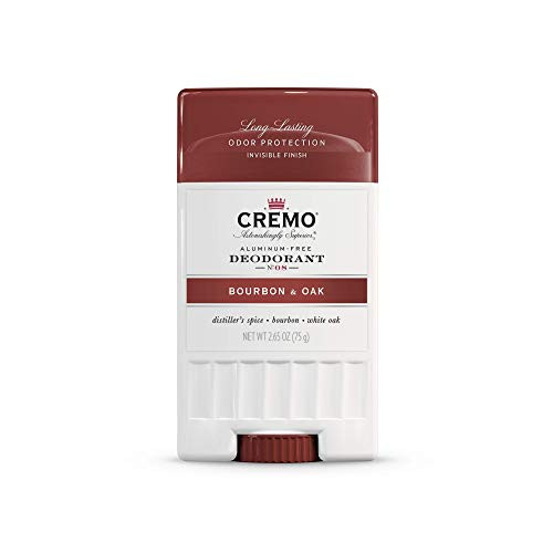 Cremo Bourbon  and  Oak Aluminum-Free Deodorant, Long-Lasting Sweat  and  Odor Protection, 2.65 Oz.