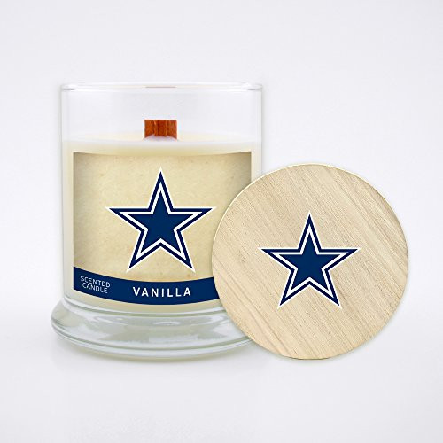 Worthy Promo NFL Dallas Cowboys Vanilla Scented Soy Wax Candle, Wood Wick and Lid, 8 oz Worthy Promo NFL Dallas Cowboys Vanilla Scented Soy Wax Candle, Wood Wick and Lid, 8 oz