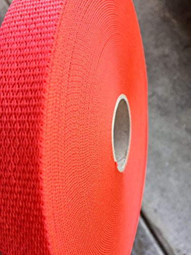 1 Inch Polypropylene Webbing- 20 Yards Heavy Weight 1" Strap Webbing Plus -Orange-