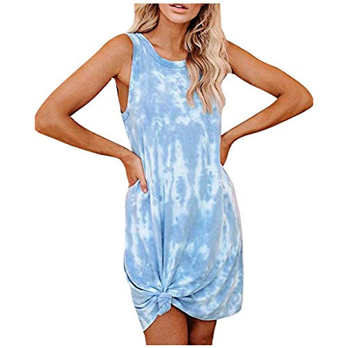 Dosoop Womens Casual Tie Dye Short Dress Crew Neck Sleeveless T Shirt Mini Dress Swing Loose Comfy Tank Dress Sleepwear Dosoop Womens Casual Tie Dye Short Dress Crew Neck Sleeveless T Shirt Mini Dress Swing Loose Comfy Tank Dress Sleepwear