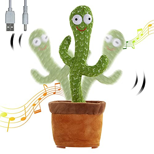 NYANGLI Cactus Plush Toys,Electric Dancing Cactus,Singing and Dancing Cactus Plush Holiday Decoration for Kids,Funny Early Childhood Education Toys,USB Charging