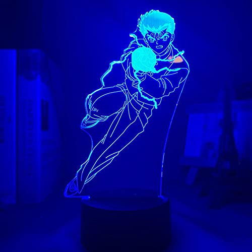 3D Led Nightlight Anime Yu Yu Hakusho Yusuke Urameshi Figure Light for Kids Child Birthday Gifts Bedroom Decoration Room 3D Atmosphere Lamp-Touch