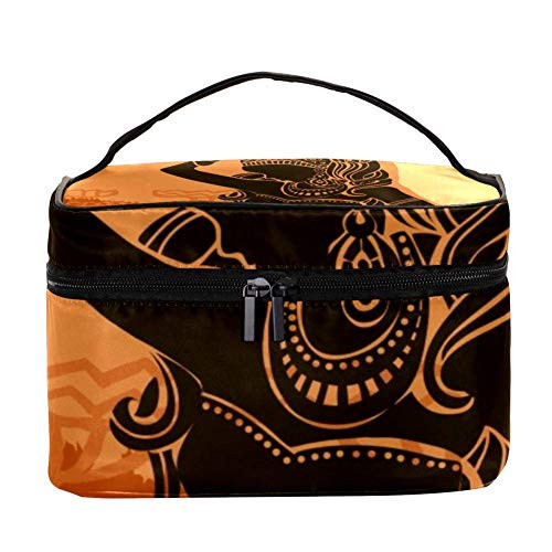 Inhomer Cosmetic Bag African Black Women Travel Makeup Case Handy Toiletry Organizer Storage Box Inhomer Cosmetic Bag African Black Women Travel Makeup Case Handy Toiletry Organizer Storage Box