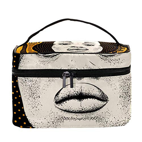 Inhomer Cosmetic Bag African Black Woman Travel Makeup Case Handy Toiletry Organizer Storage Box Inhomer Cosmetic Bag African Black Woman Travel Makeup Case Handy Toiletry Organizer Storage Box