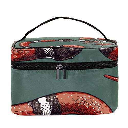 Inhomer Cosmetic Bag Red Snake Travel Makeup Case Handy Toiletry Organizer Storage Box Inhomer Cosmetic Bag Red Snake Travel Makeup Case Handy Toiletry Organizer Storage Box