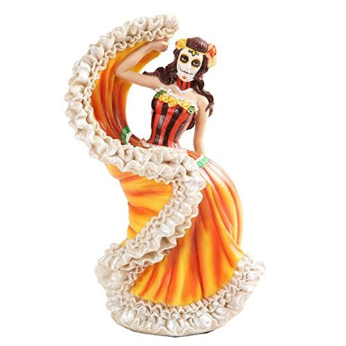 Pacific Trading Orange Day of The Dead Dancer Figurine DOD Home Decor Pacific Trading Orange Day of The Dead Dancer Figurine DOD Home Decor
