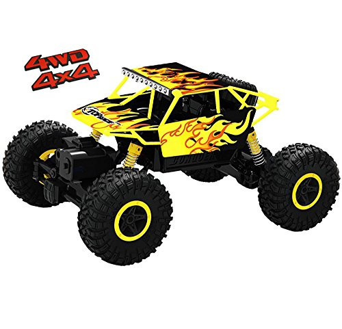 Top Race Remote Control Monster Truck RC Rock Crawler, 2.4Ghz Transmitter, 4WD Off Road RC Car - TR-130Y