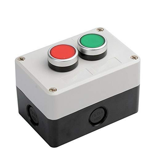 Push-button control station, 2 stop/start switches Mushroom push-button switch -pack of 1-2 auto-return-