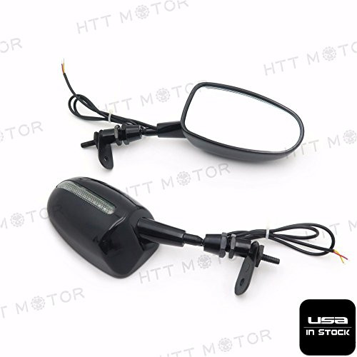 HTTMT MT245- LED rear view mirror fit Compatible with CBR 600 F1 F2 F3 CBR 900 929 954 RR Black