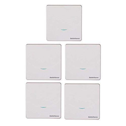 IIVVERR 5Pcs AC250V 16A On/Off Press Button 1-Gang 1-Way Wall Switch Light Control White -5Pcs AC250V 16A Encendido/Apagado Presione el botón 1-Gang 1-Way Interruptor de pared Control de luz blanco