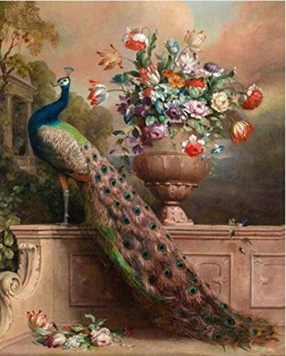 DIY 5D Full Diamond Diamond Painting by Number Kit Diamond Painting Peacock Figure Diamond Embroidery Flower Cross Stitch Hobby Crafts Mosaic Foam 40x50Cm