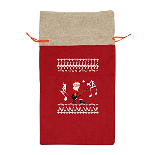 Merry Xmas Music Christmas Drawstring Gift Bags New Year Kids Favors Bag Xmas Party Decor Present Jewelry Candy Treats Wrapping Bag
