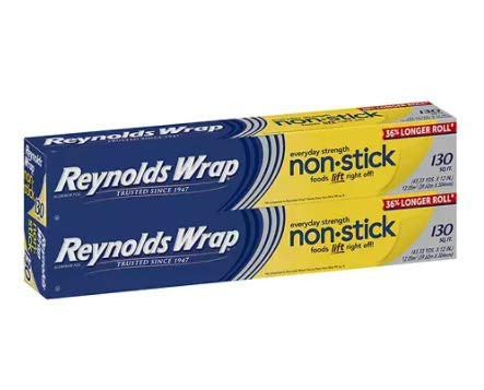 Reynolds Wrap Heavy Duty Aluminum Foil, 130 Square Feet -2 Pack-130 Square Feet--