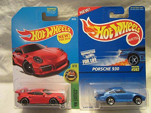 Hot Wheels HW Exotics Red Porsche 911 GT3 RS and Blue Porsche 930 592 Die Cast 1/64 Scale 2 Car Bundle Hot Wheels HW Exotics Red Porsche 911 GT3 RS and Blue Porsche 930 592 Die Cast 1/64 Scale 2 Car Bundle
