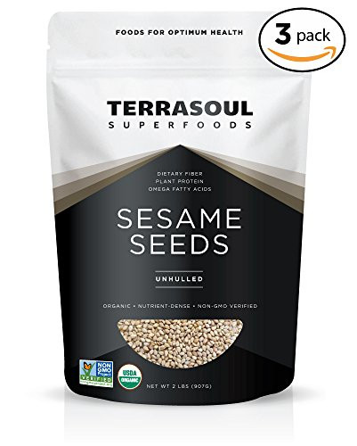 Terrasoul Superfoods Raw Organic Sesame Seeds (Unhulled), 6 Pounds