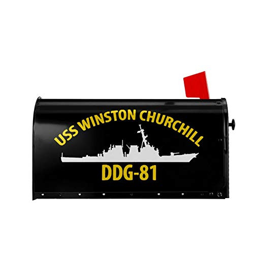 BSUUJCGF USS Winston Churchill DDG-81 Vintage Magnetic Mailbox Cover Letter Box Post Box Cover Wrap Garden Home Decor Standard 18 X 21in and 25.5 X 21in