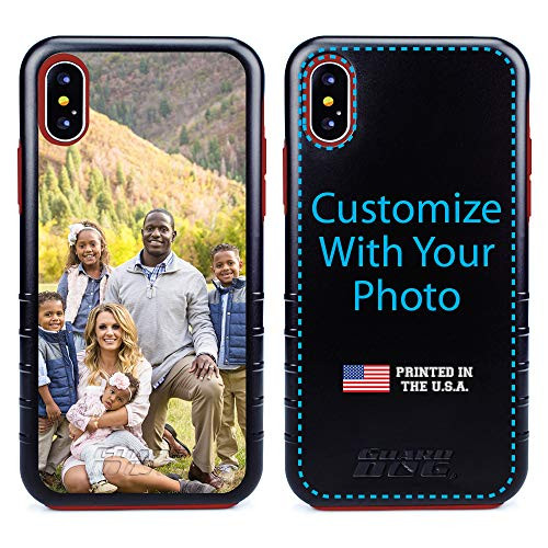Guard Dog Custom iPhone Xs Max Cases - Personalized - Make Your Own Protective Hybrid Phone Case -Black, Red-