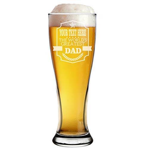 My Personal Memories Custom Personalized Worlds Greatest Dad 16 oz Pilsner Beer Glass for Father's Day, Birthdays