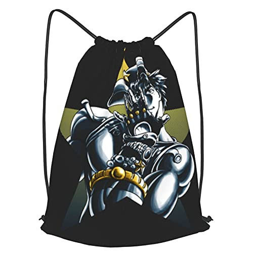 Star Jojos Bizarre Adventure Drawstring Backpack Lightweight Sport Gym Waterproof Yoga Star Jojos Bizarre Adventure Drawstring Backpack Lightweight Sport Gym Waterproof Yoga