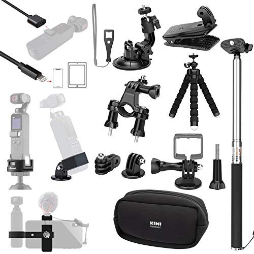 Accessories for DJI Osmo Pocket, Expansion Kit | Mounts | Backpack Clip | Tripod | Phone Holder | WiFi Tripod Adapter, by KIWI design