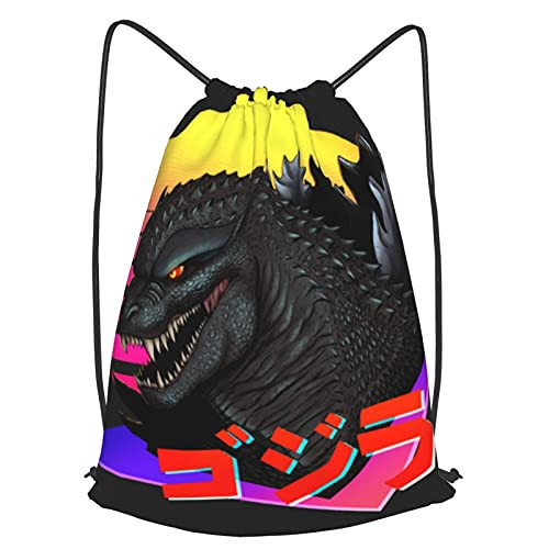 Retrowave Godzilla Drawstring Backpack Lightweight Sport Gym Waterproof Yoga