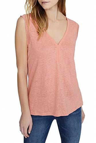 Sanctuary Womens Laura Linen V-Neck Tank Top Orange M