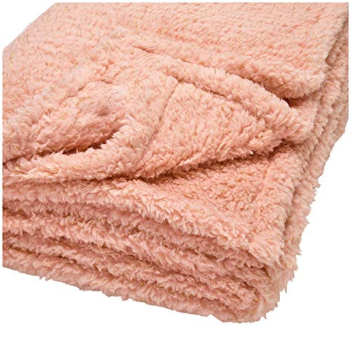 Mainstay Lightweight Blush Sherpa Throw 50 in x 60 in