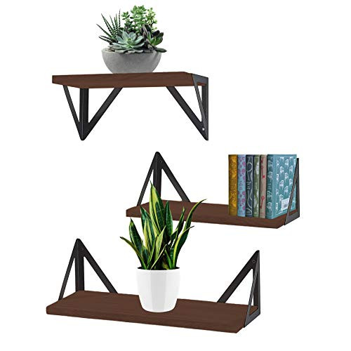Halter Wall Mounted Wood Shelf for Home and Office Decor, Floating Shelves for Bathroom, Bedroom, Living Room, and Kitchen, Rustic Floating Shelves, Wood Shelves for Wall Storage, Vintage