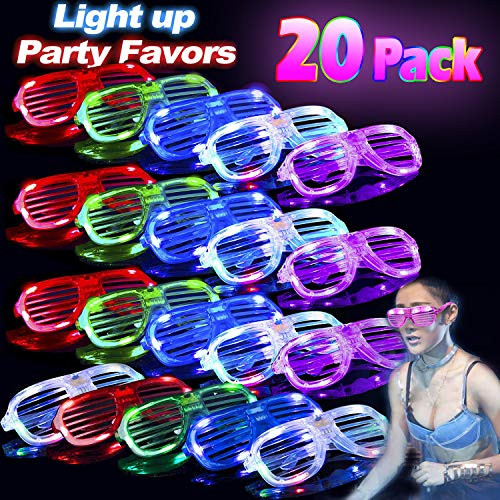 20 Pack Flashing Glasses Light Up Toys Glow in The Dark Party Supplies Unisex Colorful Light Up LED Sunglasses Shutter Shades Glasses Neon Party Favors Gift Concert Rave Party for Teens Adults Kids 20 Pack Flashing Glasses Light Up Toys Glow in The Dark Party Supplies Unisex Colorful Light Up LED Sunglasses Shutter Shades Glasses Neon Party Favors Gift Concert Rave Party for Teens Adults Kids