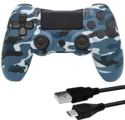 Game Controller for PS4,Wireless Controller for Playstation 4 with Dual Vibration Game Joystick -NOT-OEM, Blue Camouflage-