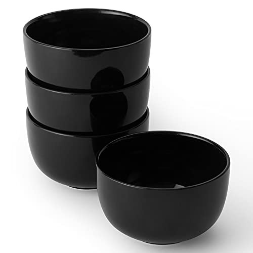 DOWAN Deep Soup Bowls, 30 Ounces Cereal Bowl for Oatmeal, Ceramic Ramen Bowls for Noodle, Porcelain Bowls Set 4 for Kitchen, Dishwasher and Microwave Safe, Black DOWAN Deep Soup Bowls, 30 Ounces Cereal Bowl for Oatmeal, Ceramic Ramen Bowls for Noodle, Porcelain Bowls Set 4 for Kitchen, Dishwasher and Microwave Safe, Black