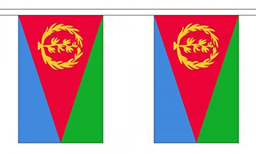1000 Flags Eritrea String 30 Flag Polyester Material Bunting - 9m -30'- Long