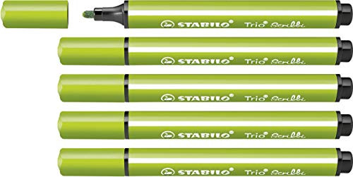 Felt Tip Pen - STABILO Trio Scribbi Box of 5 Light Green