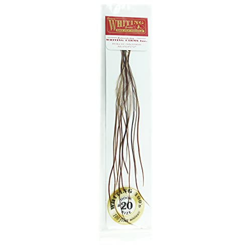 Whiting Farms 100's Saddle Hackle Pack  Brown Size 14