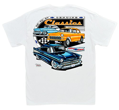Chevy Genuine Classics White T-Shirt- Small - 1955 1956 1957 Bel-Air 210 150 Delray Gasser Chevy
