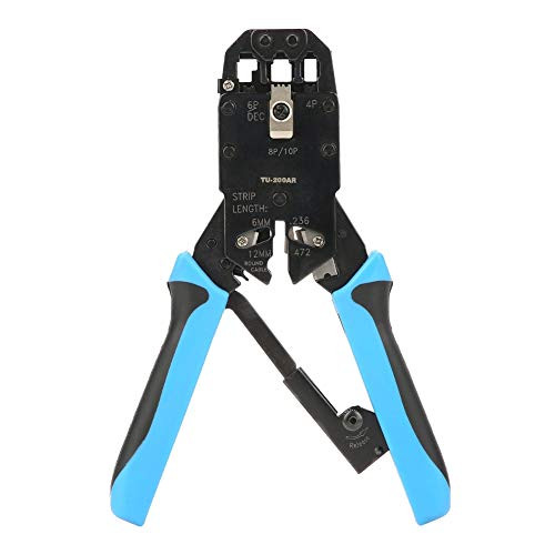 Crimping Pliers, TU-200AR Network Ethernet Cable Crimper Wire Crimping Pliers Tool for 8P8C RJ-45 Crimping Tool