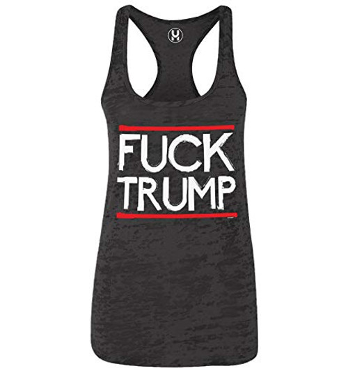 Fuck Trump - Anti Republican Conservative Ladies Racerback Tank Top -Black, Small- Fuck Trump - Anti Republican Conservative Ladies Racerback Tank Top -Black, Small-