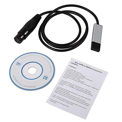 Jarchii -Xmas Present- USB to DMX Adapter, Mini USB to DMX Adapter, Interface Adapter Controller DMX512 Computer Stage Lighting Controllers Dimmer