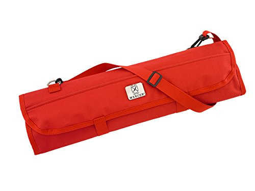 Mercer Culinary 7-Pocket Knife Roll Storage Bag, One Size, Red