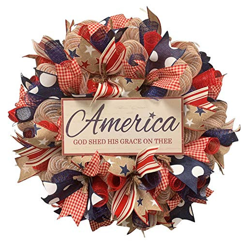 Patriotic Independence Wreaths for Front Door,4th of July Independence Day Wreaths,Veterans Day Decor,Handcrafted Hanging Wreaths for Home Wall Decor Front Door Decorations Outside -01- Patriotic Independence Wreaths for Front Door,4th of July Independence Day Wreaths,Veterans Day Decor,Handcrafted Hanging Wreaths for Home Wall Decor Front Door Decorations Outside -01-