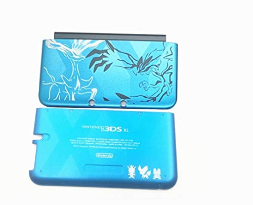 New Replacement Front Back Faceplate Plates Upper  and  Back Battery Housing Shell Case Cover for Nintendo 3DS XL/ 3DS LL Game Console - Custom Blue
