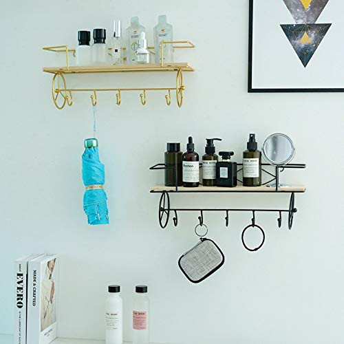 Floating Wall Shelves,Wall Mounted Storage Shelves for Bedroom,Iron Wall Decorative Storage Racks Holders for Living Room Kitchen Bathroom Wall Shelves for Storage -Black,Wheel-