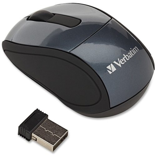 Verbatim Wireless Mini Travel Mouse Graphite - Radio Frequency - USB - 1600 dpi - Scroll Wheel